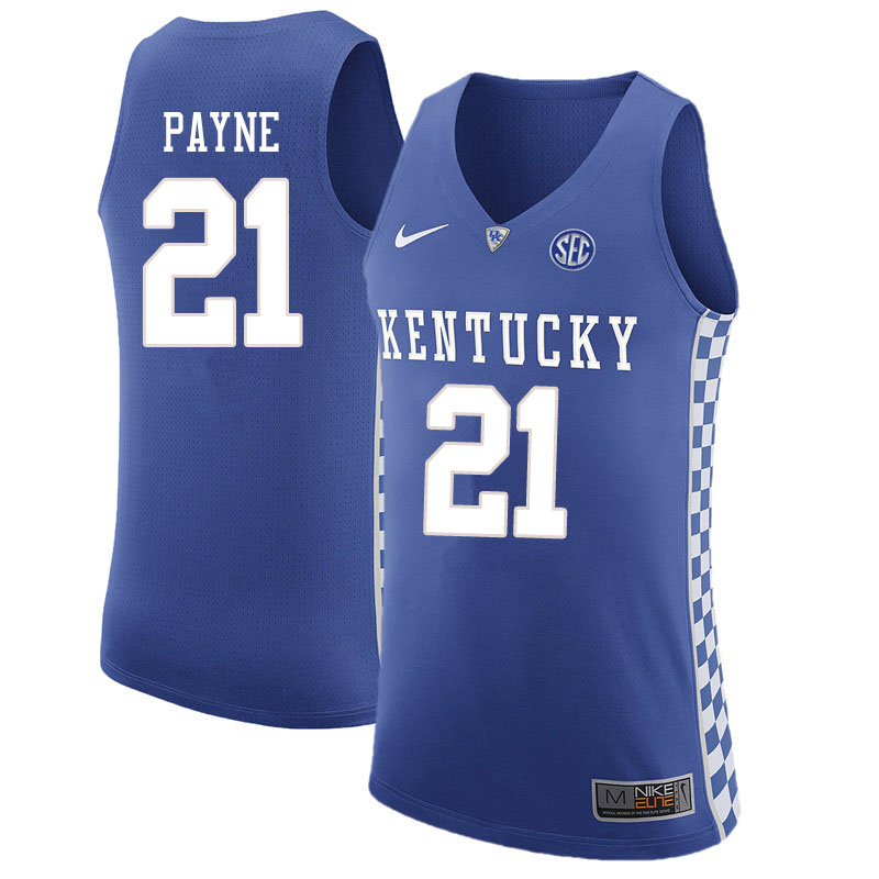 Men #21 Zan Payne Kentucky Wildcats College Basketball Jersyes Sale-Blue - Click Image to Close